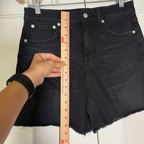 J. Crew Mid-Length Denim Shorts Black Size 27 Jean Shorts Stretchy - Picture 2 of 11